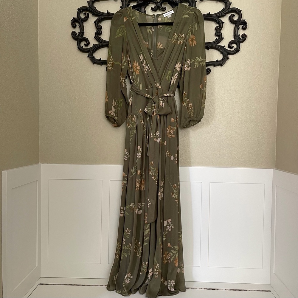 CALVIN KLEIN Women’s Balloon Sleeve Floral Maxi Dress Size 8 - Picture 3 of 15